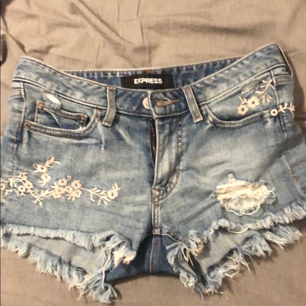 Express Floral embroidered shorts